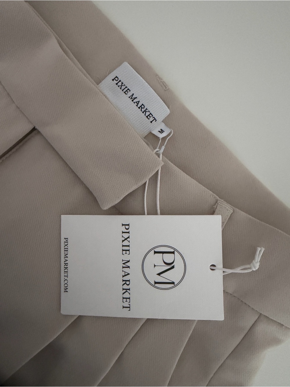 NWT Pixie Market Beige High-Waist Tailored Trousers - Picture 3 of 3